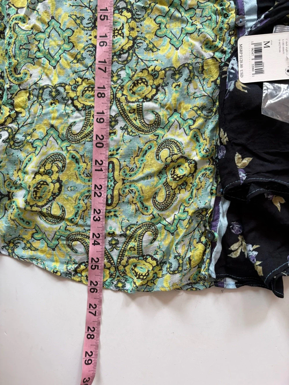 Free People || Gemini‎ Blouse Top Paisley Floral in Dark Knight Combo M NWT